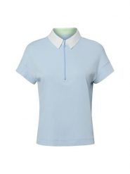 Marc Cain koszulka polo Kobiety Bawełna niebieski, 36. Niebieskie bluzki sportowe damskie Marc Cain, z bawełny, bez kołnierzyka, bez ramiączek. Za 899.95 zł.