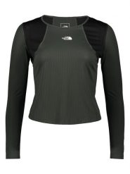 The North Face Koszulka funkcyjna w kolorze oliwkowo-czarnym rozmiar: XS. Brązowe bluzki sportowe damskie The North Face, xs, bez wzorów, z materiału, bez ramiączek. Za 82.64 zł.