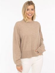 Zwillingsherz Kaszmirowy sweter w kolorze beżowym rozmiar: L. Brązowe swetry klasyczne damskie Zwillingsherz, l, z kaszmiru, bez kołnierzyka. Za 549.06 zł.