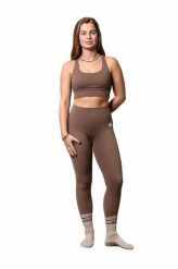 Premium zestaw sportowy – legginsy i biustonosz sportowy. Szare legginsy sportowe damskie MEWAVE, l, bez wzorów, z materiału, z podwyższonym stanem, na fitness i siłownię. Za 216.00 zł.