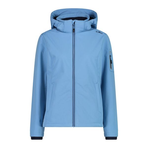 Damska kurtka turystyczna z kapturem CMP. Niebieskie kurtki damskie CMP, xs, bez wzorów, z softshellu, z kapturem. Za 371.50 zł.