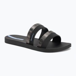 Klapki damskie Ipanema Mesh Slide. Czarne klapki damskie Ipanema, bez wzorów, z materiału, bez obcasa. Za 89.25 zł.