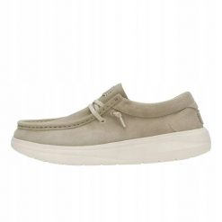 HeyDude Męskie Buty Mokasyny Wsuwane Zamszowe Wally Comf Suede 46. Brązowe mokasyny męskie Hey dude, z materiału. Za 289.00 zł.