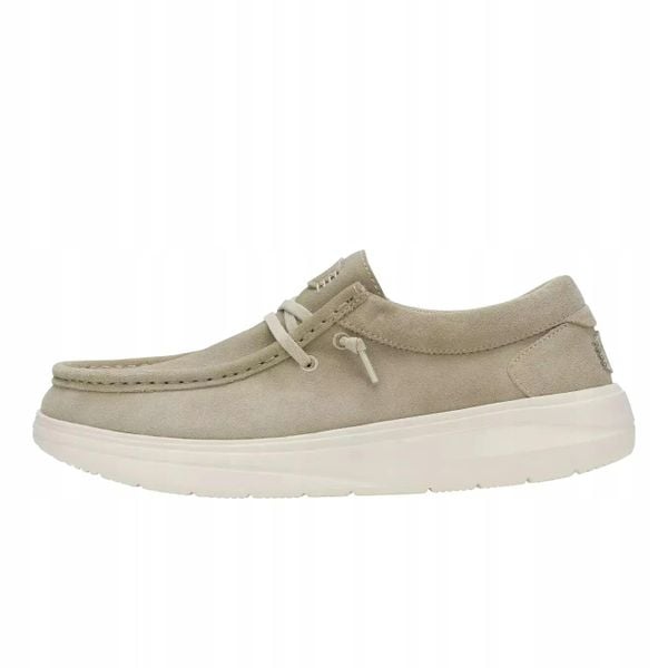 HeyDude Męskie Buty Mokasyny Wsuwane Zamszowe Wally Comf Suede 46. Brązowe mokasyny męskie Hey dude, z materiału. Za 289.00 zł.