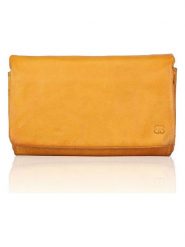 Bellicci Skórzany portfel "Cher" w kolorze musztardowym - 16 x 10,5 x 4 cm rozmiar: onesize. Żółte portfele damskie Bellicci, bez wzorów, z materiału. Za 161.73 zł.