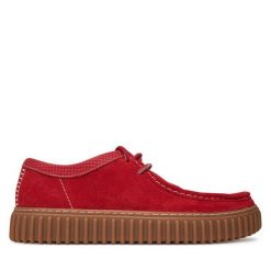 Półbuty Clarks. Czerwone półbuty męskie Clarks, bez zapięcia. Za 289.99 zł.