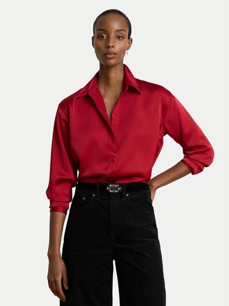 LAUREN RALPH LAUREN Koszula 200B27610006 Czerwony Relaxed Fit. Czerwone koszule damskie Lauren Ralph Lauren, l, bez wzorów, z syntetyku, bez kołnierzyka, bez ramiączek. Za 769.99 zł.