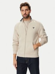Guess Bluza M6BQ52 K6169 Beżowy Slim Fit. Brązowe bluzy bez kaptura męskie Guess, m. Za 434.99 zł.