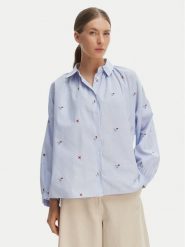 Weekend Max Mara Koszula Butterfly 2615111042 Błękitny Regular Fit. Niebieskie koszule damskie Weekend Max Mara, bez wzorów, z bawełny, bez kołnierzyka, bez ramiączek. Za 1,049.00 zł.