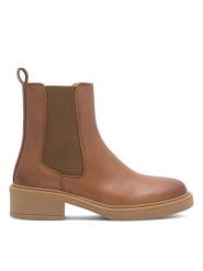 Sergio Bardi Botki KAP-C1060-01SB Brązowy. Brązowe botki damskie Sergio Bardi, ze skóry, bez obcasa, na płaskiej podeszwie, bez zapięcia. Za 279.99 zł.