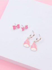 Kolczyki 2 pack My Melody - srebrny. Szare kolczyki damskie Sinsay, srebrne. Za 15.99 zł.