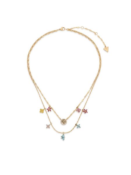 Guess Naszyjnik JUBN06 028JW Złoty. Żółte naszyjniki damskie Guess, ze stali. Za 448.99 zł.