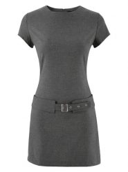 Trendyol Sukienka w kolorze antracytowym rozmiar: 38. Czarne sukienki damskie Trendyol, bez wzorów, bez kołnierzyka, bez ramiączek, mini. Za 104.99 zł.