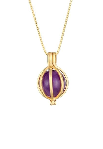 Elli PREMIUM Damski wisiorek kulkowy Trend fioletowy z ametystem z pozłacanego srebra próby 925 Sterling Silver Naszyjniki 1 ct. Fioletowe naszyjniki damskie Elli PREMIUM, na co dzień, pozłacane. Za 378.99 zł.