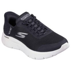 Damskie GO WALK FLEX GRAND ENTRY Slip-On Czarny / Biały. Białe trampki i tenisówki damskie Skechers, bez wzorów, z materiału. Za 299.00 zł.