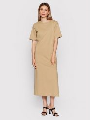 Herskind Sukienka codzienna Jannet 4406530 Beżowy Regular Fit. Brązowe sukienki damskie Herskind, na co dzień, s, bez wzorów, z bawełny, bez kołnierzyka, bez ramiączek, proste. Za 259.99 zł.