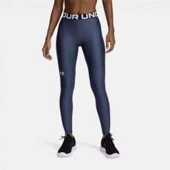 Legginsy treningowe damskie Under Armour HeatGear. Niebieskie legginsy sportowe damskie Under Armour, xl, bez wzorów, na fitness i siłownię. Za 94.99 zł.
