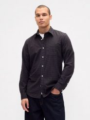 GAP Koszula - Regular Fit - w kolorze ciemnofioletowo-szarym rozmiar: L. Szare koszule męskie GAP, l, bez wzorów, bez kołnierzyka, bez ramiączek. Za 82.44 zł.