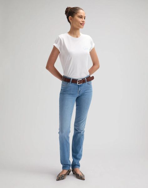 DAMSKIE SPODNIE LEE MARION HEY LOVER 112376703. Spodnie materiałowe damskie Lee, bez wzorów, z jeansu. Za 219.99 zł.