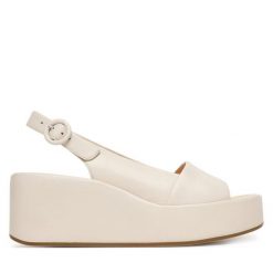 Sandały HÖGL. Białe sandały damskie HÖGL, bez wzorów, bez obcasa, na koturnie. Za 849.99 zł.