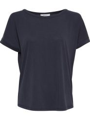 MOSS COPENHAGEN Koszulka "Fenya" w kolorze granatowym rozmiar: S/M. Niebieskie bluzki damskie MOSS COPENHAGEN, m, bez wzorów, bez kołnierzyka, bez ramiączek. Za 86.95 zł.
