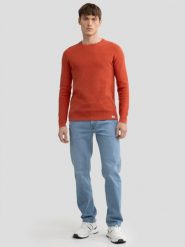 Sweter męski bawełniany pomaraŅczowy Neilon 704. Brązowe swetry męskie Big Star, l, bez wzorów, z bawełny, bez kołnierzyka. W wyprzedaży za 99.99 zł.