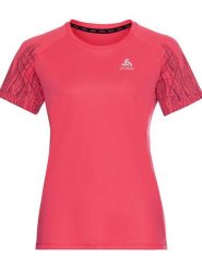 Odlo Koszulka funkcyjna "Essential Print" w kolorze różowym rozmiar: XL. Różowe bluzki sportowe damskie Odlo, s, bez wzorów, z materiału, bez ramiączek. Za 109.78 zł.