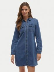 Vero Moda Sukienka jeansowa Jennie 10310968 Niebieski Regular Fit. Niebieskie sukienki damskie Vero Moda, m, bez wzorów, z bawełny, bez kołnierzyka, bez ramiączek. Za 139.99 zł.