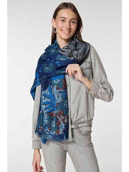 Lucky Bees Szal w kolorze granatowym - 180 x 85 cm rozmiar: onesize. Niebieskie szaliki i kominy damskie Lucky Bees, bez wzorów, z bawełny. Za 118.01 zł.