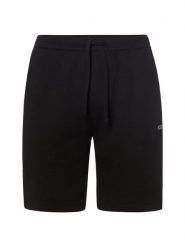 BOSS spodenki z dżerseju - Waffle Mężczyźni czarny, L. Czarne szorty męskie Boss, z bawełny, bez kołnierzyka. Za 229.95 zł.