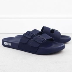 Klapki męskie plażowe basenowe granatowe Big Star RR174A038. Klapki i japonki męskie Big Star, z materiału. Za 65.99 zł.