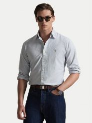 Polo Ralph Lauren Koszula 710953704501 Błękitny Custom Fit. Niebieskie koszule męskie Polo Ralph Lauren, m, bez wzorów, z bawełny, bez kołnierzyka, bez ramiączek. Za 729.99 zł.