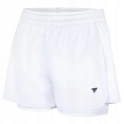 Damskie spodenki tenisowe Tecnifibre Team Stretch Short. Białe szorty damskie TECNIFIBRE, bez wzorów, sportowe. Za 199.99 zł.