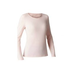 Koszulka długi rękaw Gym & Pilates 100 damska. Czerwone bluzki sportowe damskie DOMYOS, xl, bez wzorów, z bawełny, bez ramiączek. Za 19.99 zł.