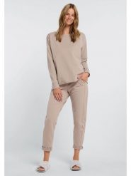 ELBSAND Spodnie dresowe "Brinja" w kolorze beżowym rozmiar: M. Brązowe spodnie dresowe damskie ELBSAND, m, bez wzorów, z dresówki. Za 177.32 zł.