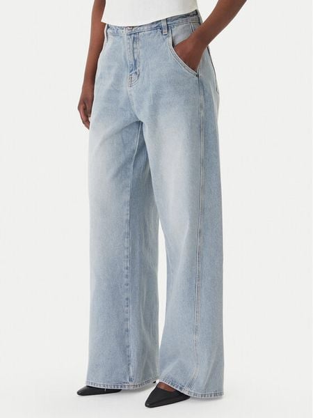 Eleh Jeansy EL103 Błękitny Wide Leg. Niebieskie jeansy damskie Eleh. Za 512.99 zł.