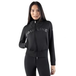 Damska bluza z kapturem zapinana na zamek Equiline Gur. Czarne bluzy z kapturem damskie EQODE BY EQUILINE. W wyprzedaży za 658.50 zł.