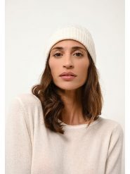 Just Cashmere Kaszmirowa czapka "Cleo" w kolorze białym rozmiar: onesize. Białe czapki zimowe damskie Just Cashmere, z kaszmiru. Za 143.99 zł.