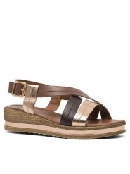 Lasocki Sandały WI23-2276-07 Brązowy. Brązowe sandały damskie Lasocki, bez wzorów, ze skóry, bez obcasa, na koturnie. Za 169.99 zł.
