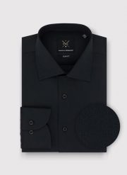 PAKO LORENTE – Bawełniana czarna koszula męska. Czarne koszule męskie Pako Lorente, m, bez wzorów, z bawełny, bez kołnierzyka, bez ramiączek. Za 279.99 zł.