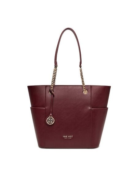 Nine West Torebka CEO-NEBRASKA-LDA8208 Bordowy. Czerwone torebki klasyczne damskie Nine West, bez wzorów, z materiału, bez dodatków. Za 249.99 zł.