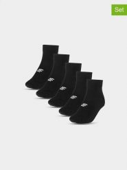 4F Skarpety (5 par) w kolorze czarnym rozmiar: 43-46. Czarne skarpetki męskie 4f, bez wzorów, ze splotem. Za 30.95 zł.