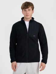 4F Kurtka polarowa w kolorze czarnym rozmiar: M. Czarne kurtki męskie 4f, m, bez wzorów, z polaru, bez kaptura. Za 96.37 zł.