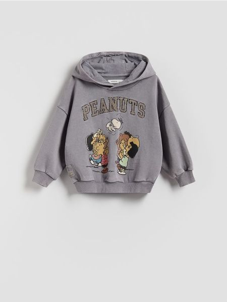 Bawełniana bluza Snoopy - fioletowy. Fioletowe bluzy i bluzki niemowlęce Reserved, bez wzorów, z bawełny, bez ramiączek, bez kaptura. W wyprzedaży za 39.99 zł.