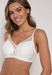 Jasnobeżowy Biustonosz z Koronką i Transparentną Wstawką Heliphine. Brązowe biustonosze Born2be, bez wzorów, z koronki. Za 39.99 zł.