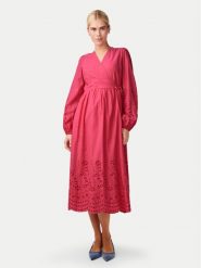 YAS Sukienka codzienna Luma 26032685 Różowy Regular Fit. Czerwone sukienki damskie YAS, na co dzień, xs, bez wzorów, z bawełny, bez kołnierzyka, bez ramiączek, proste. Za 339.99 zł.