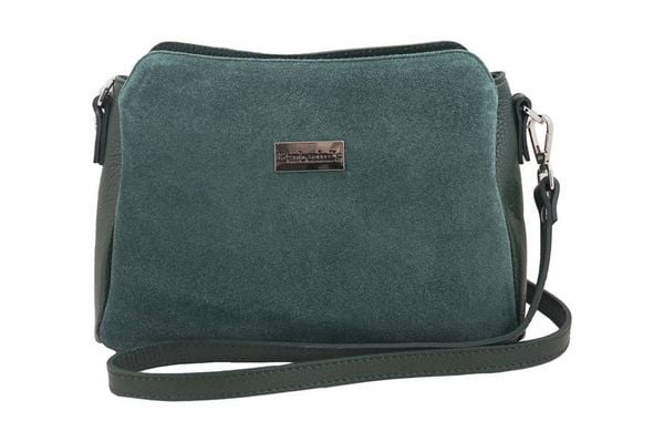 Listonoszka skórzana BARBERINI'S c. zielona 931-42. Zielone shopper bag damskie Barberinis, bez wzorów, ze skóry, duże, zamszowe, bez dodatków. Za 246.99 zł.