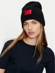 HUGO Czapka Saffa 50502579 Czarny. Czarne czapki zimowe damskie Hugo, z wełny. Za 299.99 zł.