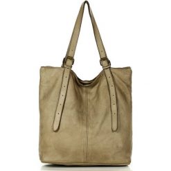 Shopper bag skórzany MARCO MAZZINI beż taupe v201d. Shopper bag damskie bez wzorów, ze skóry, bez dodatków. Za 569.05 zł.