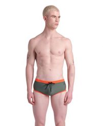 Kąpielówki męskie spodenki męskie na basen Arena Low Waist Borders. Zielone kąpielówki męskie Arena, m, bez wzorów, z elastanu, na fitness i siłownię. Za 101.98 zł.